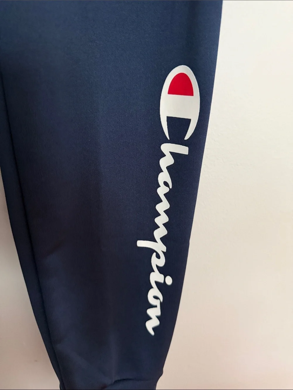 Champion Kids Navy Logo Sweatpants with Script Leg Branding